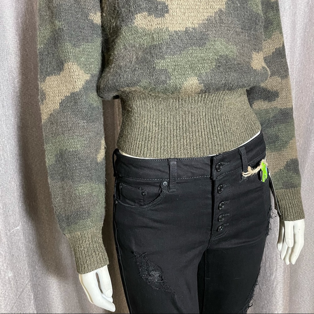 Polo Ralph Lauren Camouflage Print Crew Neck Wool Sweater XS - Picture 6 of 15